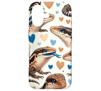 Custodia per iPhone 17 Bella Blue-lingua Skink Pattern Estetica Lucertola