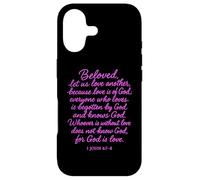 Custodia per iPhone 17 Beloved Let Us Love One Another 1 Giovanni 4:7 Versetto della Bibbia Pregare