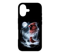 Custodia per iPhone 17 Birdwatcher retrò Red Cardinal Bird che ulula alla luna degli anni '90
