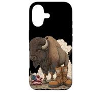 Custodia per iPhone 17 Bisonte simbolico con campo di battaglia Cerca gli amanti dei militari