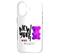 Custodia per iPhone 17 Bite Me, Cool New York City Purple Candy Gum Bear Graphic
