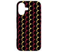 Custodia per iPhone 17 Black Red Yellow Waves Curve Curl Vertical Patriotic Pattern
