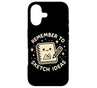 Custodia per iPhone 17 Blocco da disegno divertente con scritta "Remember to Sketch Ideas"