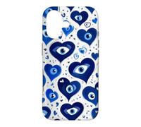 Custodia per iPhone 17 Blu scuro scuro Evil Eye Greco Eye Cute Heart Eye Pattern