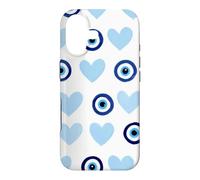 Custodia per iPhone 17 Blu scuro scuro Evil Eye Greco Eye Cute Heart Eye Pattern