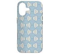 Custodia per iPhone 17 Blue And Cream Cream White Arc Wave Lines Pattern