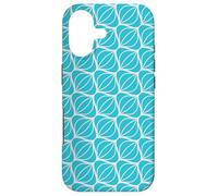 Custodia per iPhone 17 Blue Light Curved Lines Loops Almonds Oval Art Deco Pattern