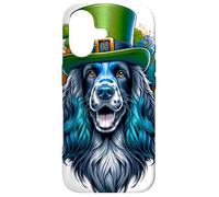 Custodia per iPhone 17 Blue Piccardia Spaniel Dog St Patricks Day Opera d'arte