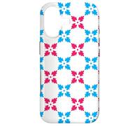 Custodia per iPhone 17 Blue Red Snowflakes Cross Leaves Flower Symmetry Pattern