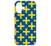 Custodia per iPhone 17 Blue Yellow Sweden Cross Swedish Plus Language Pattern