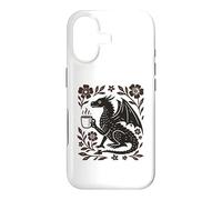 Custodia per iPhone 17 Boho Drago Bere Caffè Folk Art Mitico Bestia
