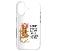 Custodia per iPhone 17 Boots and Bows Cowgirl Thing Western Pink Bow Graphic