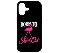Custodia per iPhone 17 Born To Stand Out fenicottero rosa frase grafica