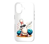 Custodia per iPhone 17 Bowling Pin Dabbing Occhiali da sole Divertente Giocatore di Bombetta Bambini