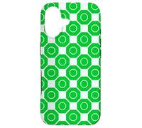 Custodia per iPhone 17 Bright Green Cream Repeated Octagons Connected Pattern