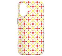 Custodia per iPhone 17 Bright Red Sunflower Yellow Molecule Spaceship Pattern