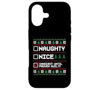Custodia per iPhone 17 Brutto Natale Maglione Naughty Nice Innocent Until Guilty