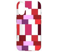 Custodia per iPhone 17 Burgundy Color Block Checkered Checker Abstract Checkerboard