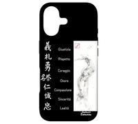 Custodia per iPhone 17 Bushido Sumi-e Samurai 7 Virtù Kanji Giapponese in Italiano