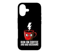 Custodia per iPhone 17 Caffeine Addict Humor Run On Coffee And Bad Decisions