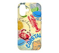Custodia per iPhone 17 California Coastal Seafood Collage Retro Beach Food Art