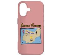 Custodia per iPhone 17 Camino Frances 2026 Santiago de Compostela Donna Pellegrina Mappa