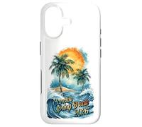 Custodia per iPhone 17 Cancun Spring Break 2026 Palma e onde ad acquerello