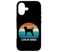 Custodia per iPhone 17 Cane Labradoodle, stile vintage, I Love My Doodle