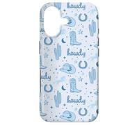 Custodia per iPhone 17 Cappello da cowboy pastello e modello stivali blu Cowgirl estetica
