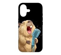 Custodia per iPhone 17 Carino Karaoke Capybara con microfono per cantante divertente
