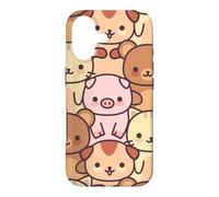 Custodia per iPhone 17 Carino Kawaii Animal Friends pastello carattere grafico