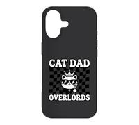 Custodia per iPhone 17 Cat Dad Overlords Funny Feline Master Retro Checkered