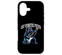 Custodia per iPhone 17 Cat Scratch Fever Cat che suona la chitarra Rock and Roll Design