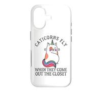 Custodia per iPhone 17 Caticorns Fly When They coming out the closet Cat Unicorn Fun