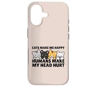 Custodia per iPhone 17 Cats Make Me Very Happy Humans Make My Head Hurt Cat Lover