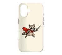Custodia per iPhone 17 Cavaliere procione carino con spada e mantello Fantasy Adventure