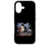 Custodia per iPhone 17 Cavalli in esecuzione Vintage anni '90 Fulmine Tempesta Western Cow