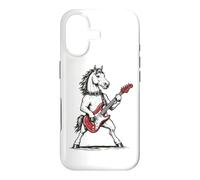 Custodia per iPhone 17 Cavallo roccia stile divertente cavallo che suona la chitarra Rocker
