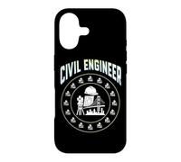 Custodia per iPhone 17 Cerchio ingegnere civile distintivo cappello duro, strumento di indagine, Blueprint
