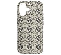 Custodia per iPhone 17 Charcoal Grey Taupe Cream Polka Dots Circles Cells PatternCh