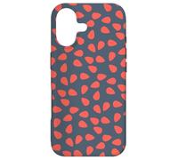 Custodia per iPhone 17 Charcoal Navy Red Tear-Like Flame-Shaped Leaf Petals Pattern