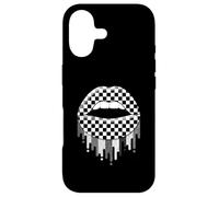 Custodia per iPhone 17 Checkered Black White Lip Cute Checkerboard
