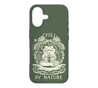 Custodia per iPhone 17 Chill By Nature Cottagecore Frog Meditation Vintage Badge