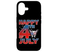 Custodia per iPhone 17 Chinese Crested Dog American Flag Sunglasses Happy 4th July