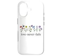 Custodia per iPhone 17 Christian Love Never Fails Scripture Corinthians Bible Verse