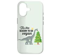 Custodia per iPhone 17 Christmas 'Tis the Season To Go Vegan Dinosaur Christmas Tree