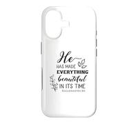 Custodia per iPhone 17 Citazione della Bibbia "He Has Made Everything Beautiful In Its Time"
