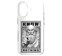 Custodia per iPhone 17 Citazione di propaganda divertente di Socrate filosofia non sapere nulla