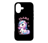 Custodia per iPhone 17 Clara - Simpatico unicorno per ragazze, nome Clara