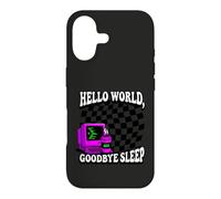 Custodia per iPhone 17 Coder Hello World Goodbye Sleep Computer Science Retro